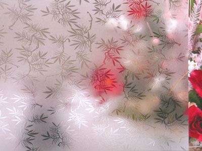 Vidro impresso acidato