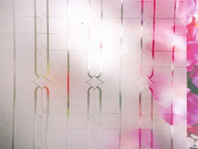 Vidro impresso acidato