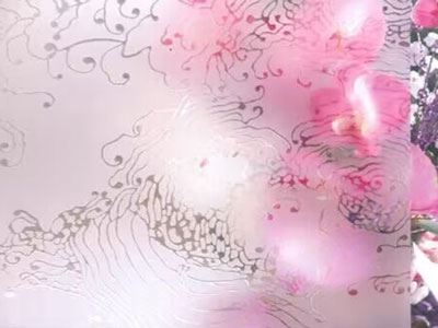 Vidro impresso acidato