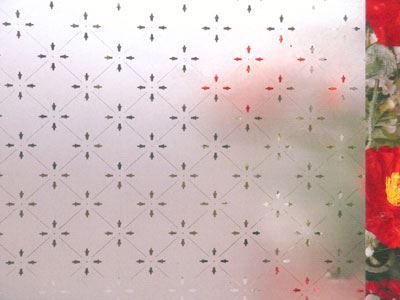 Vidro impresso acidato