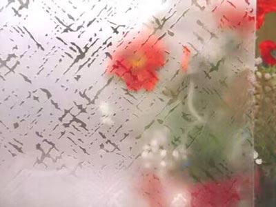 Vidro impresso acidato