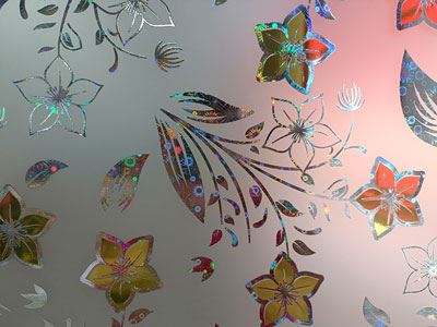 Vidro impresso revestido com titânio