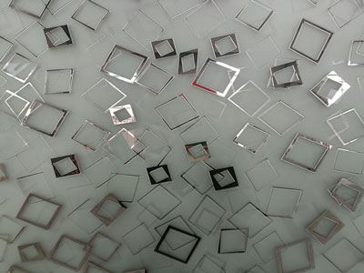 Vidro impresso revestido com titânio